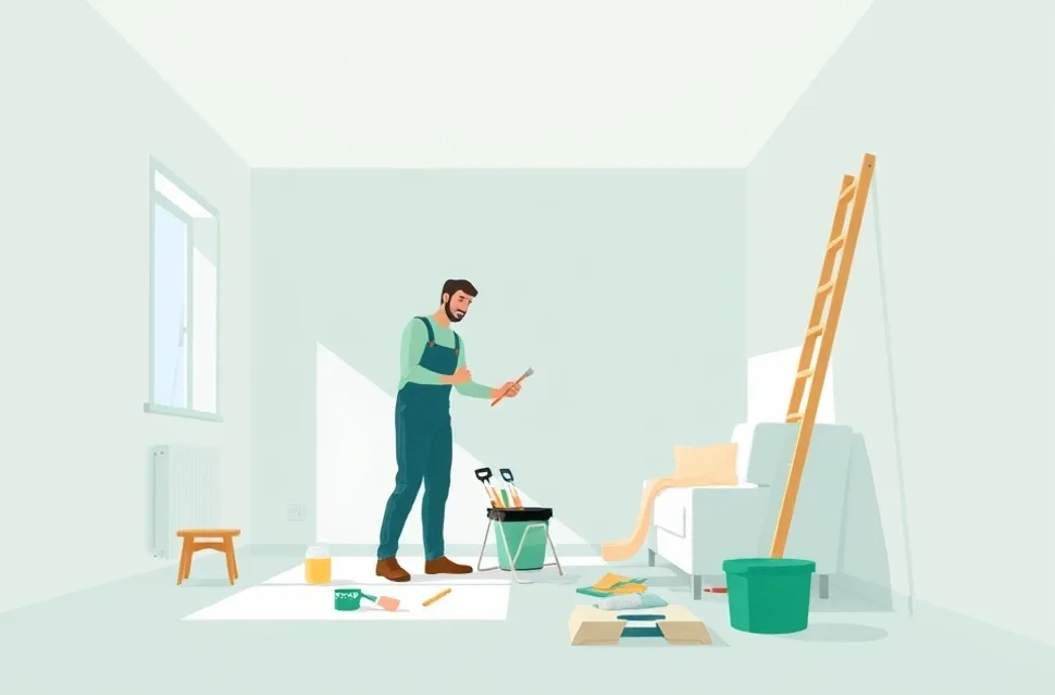 Intérieur rénové après travaux de peinture à Fondettes